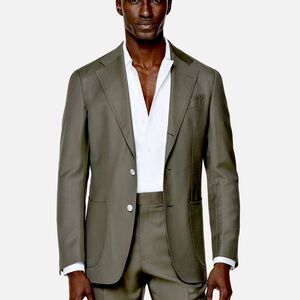 SUITSUPPLY Havana US 40s Men Suit Wool dark green 2 Piece, pleated trouser